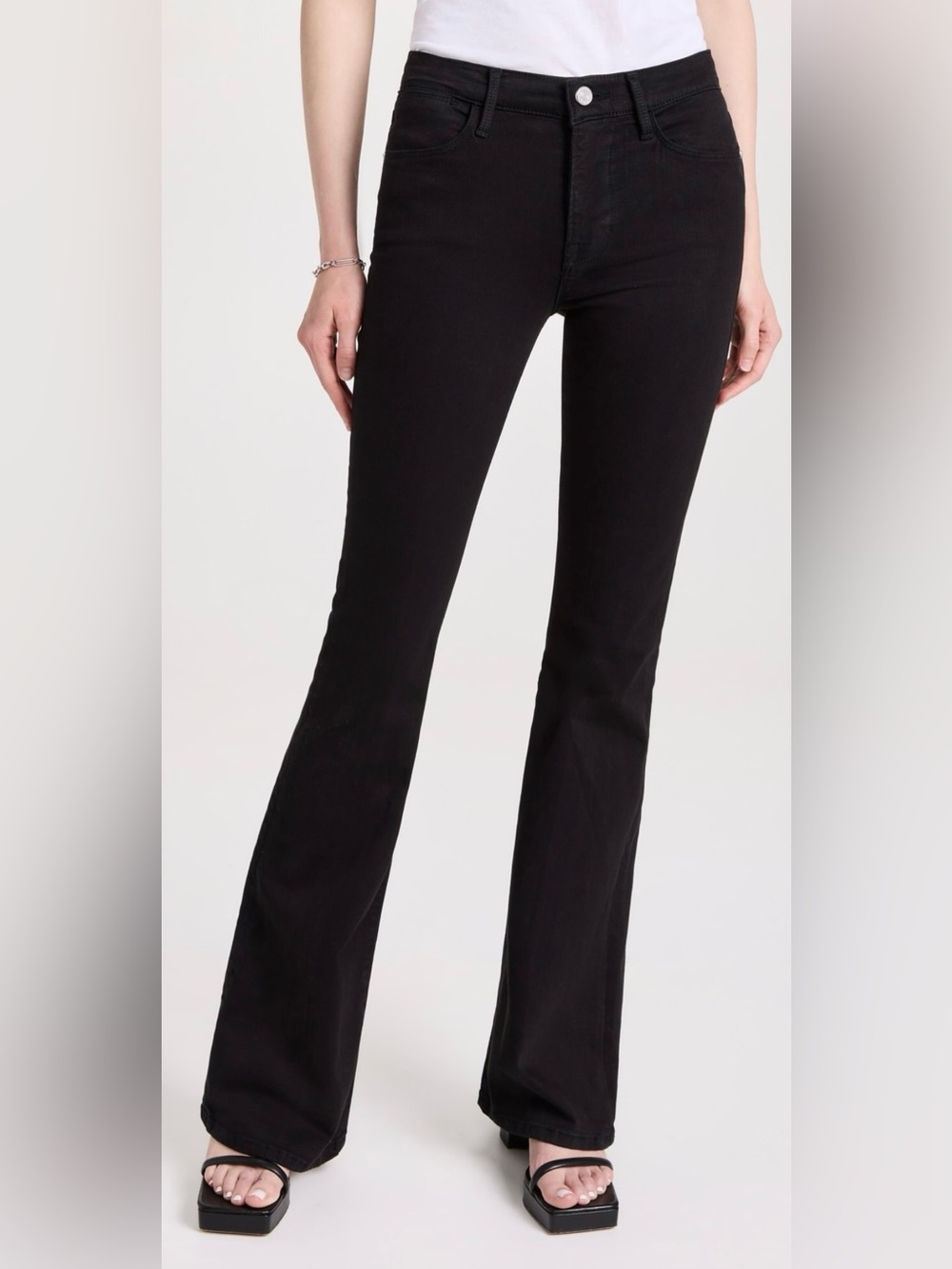 FRAME Le High Flare Black Jeans Women’s Size 26 Stretch Denim Modern Designer